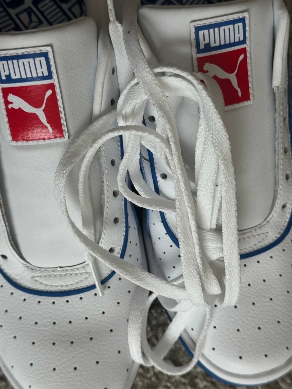 Puma GV Special White and Blue Leather Sneakers